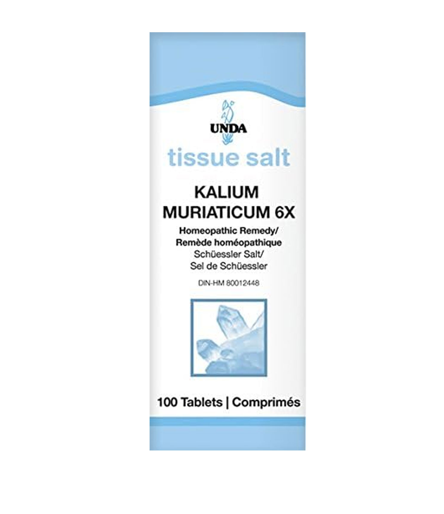 UNDA - Kalium Muriaticum 6X - Homeopathic Remedy - 100 Tablets